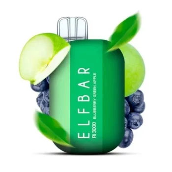 Одноразка Elf Bar Blueberry Green Apple (Чорниця Зелене Яблуко) RI 3000