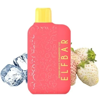 Одноразка Elf Bar White Strawberry Ice (Біла Полуниця Лід) EP8000